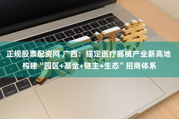 正规股票配资网 广西：锚定医疗器械产业新高地 构建“园区+基金+链主+生态”招商体系