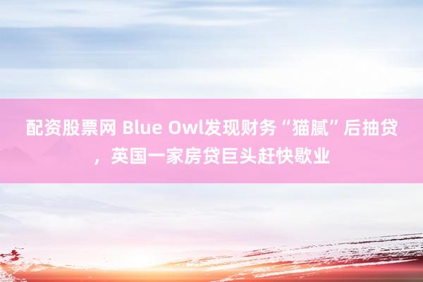 配资股票网 Blue Owl发现财务“猫腻”后抽贷，英国一家房贷巨头赶快歇业