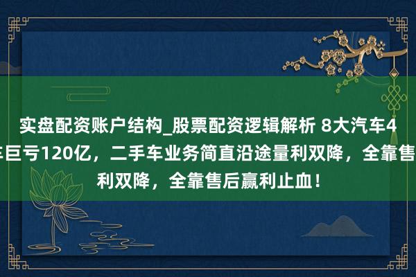 实盘配资账户结构_股票配资逻辑解析 8大汽车4S店集团卖车巨亏120亿,二手车业务简直沿途量利双降,全靠售后赢利止血!